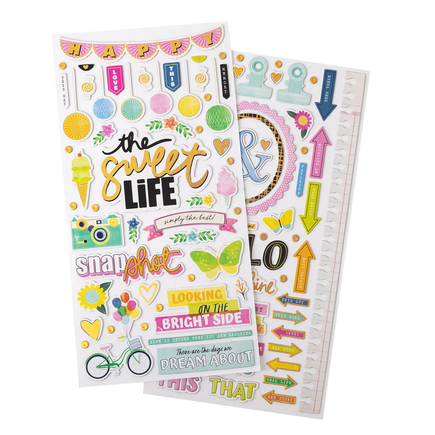 THICKERS Vicki Boutin Sweet Rush THE SWEET LIFE Foil Chipboard Stickers 107pc