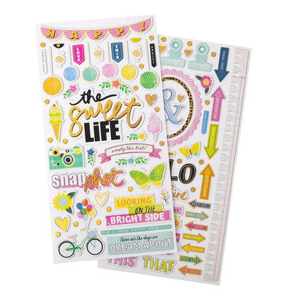 THICKERS Vicki Boutin Sweet Rush THE SWEET LIFE Foil Chipboard Stickers 107pc