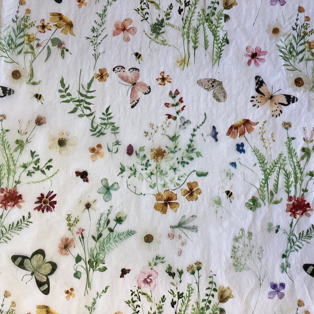 Tissue Paper WILDFLOWERS AND BUTTERFLIES 14X20 5 Sheets