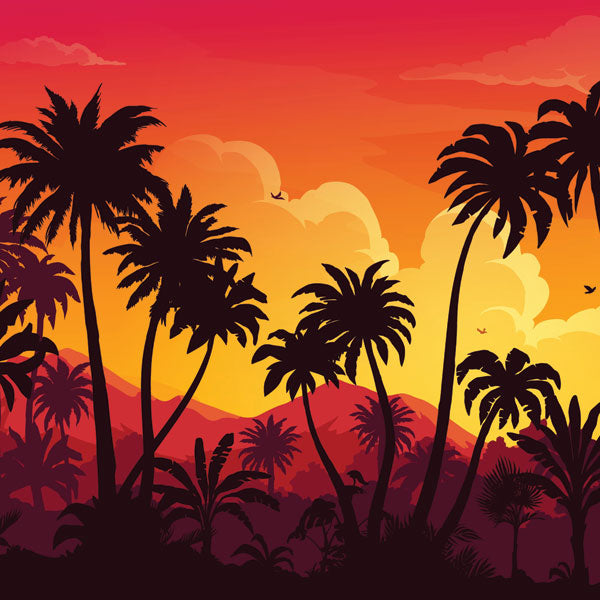 Scrapbook Customs DARK TROPICAL SUNSET 12X12 Scrapbook Paper