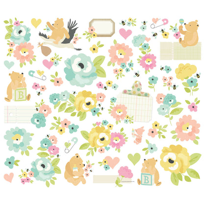 Simple Stories SAY CHEESE CLASSIC POOH BABY Floral Bits 49pc
