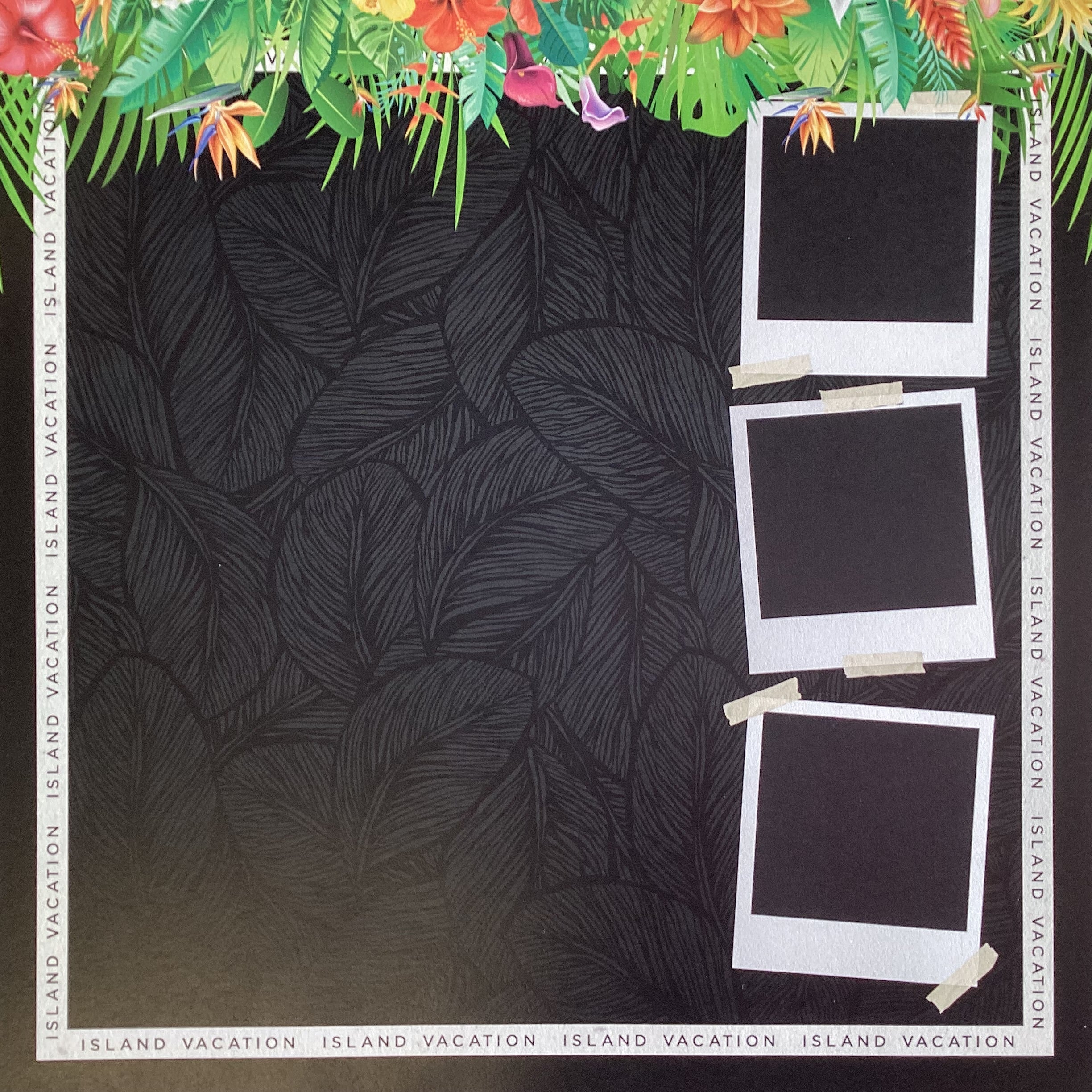 Scrapbook Customs ISLAND VACATION TROPICAL FLORAL 12X12 Scrapbook Paper