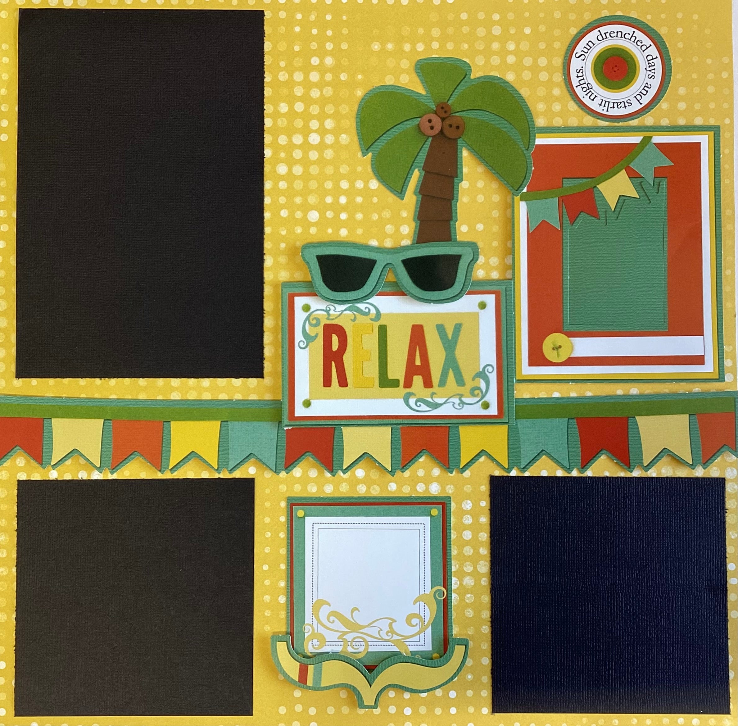 Storytellers ENDLESS SUMMER KIT 12"X12" Scrapbook Paper &amp; DieCuts 5pc