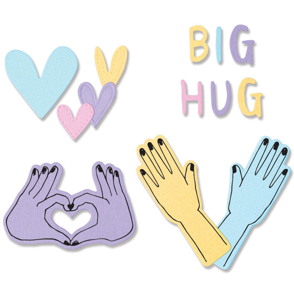 Sizzix BIG HUGS Framelits With Stamps 10pc