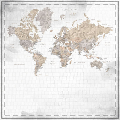 Scrapbook Customs WORLD MAP WATERCOLOR 12”X12” Scrapbook Paper