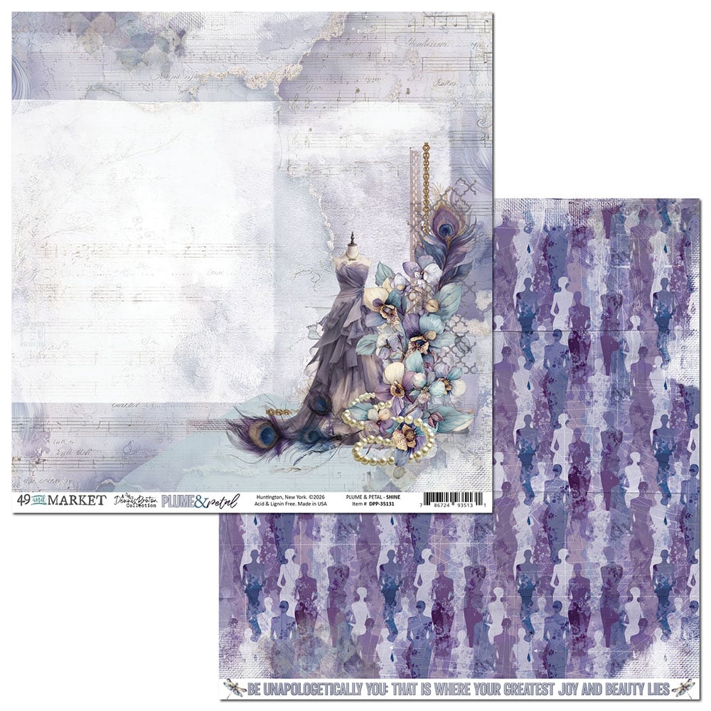 49 and Market PLUME &amp; PETAL 12X12 Scrapbook Paper