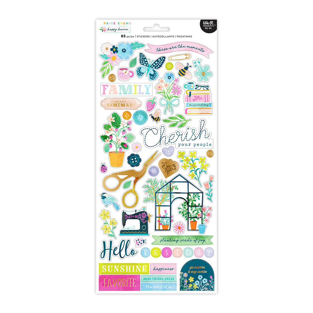 Paige Evans HAPPY HAVEN 6”X12” Stickers 85pc