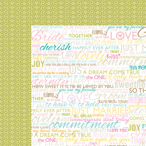 Bella Blvd Love & Marriage VOWS 12"X12" Scrapbook Paper