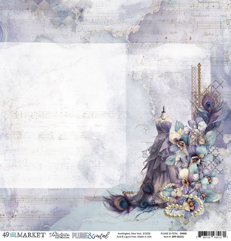 49 and Market PLUME &amp; PETAL 12X12 Scrapbook Paper