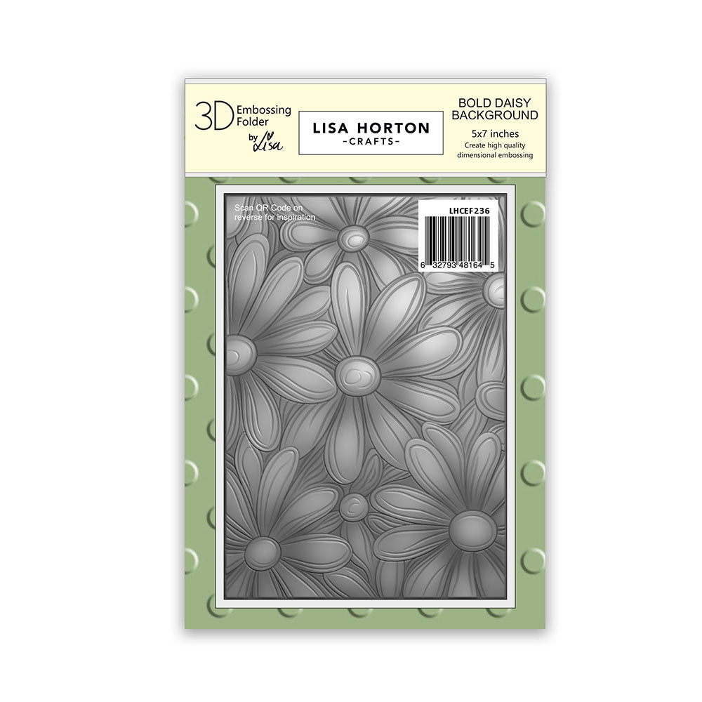 Lisa Horton BOLD DAISY BACKGROUND 3D Embossing Folder 5"X7"