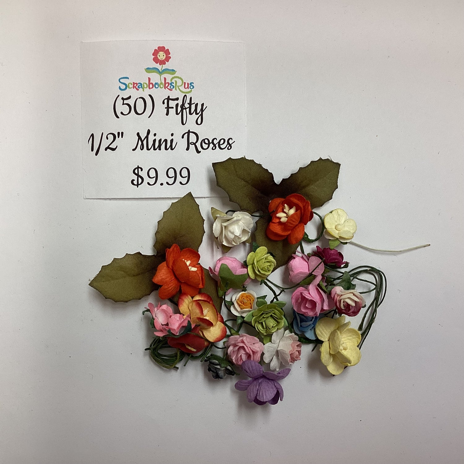 Scrapbooksrus 1/2” MINI ROSES 50pc Flowers