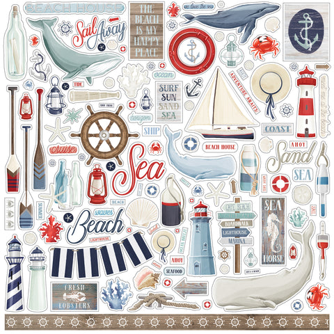 Carta Bella BY THE SEA 12"X12" Element Stickers