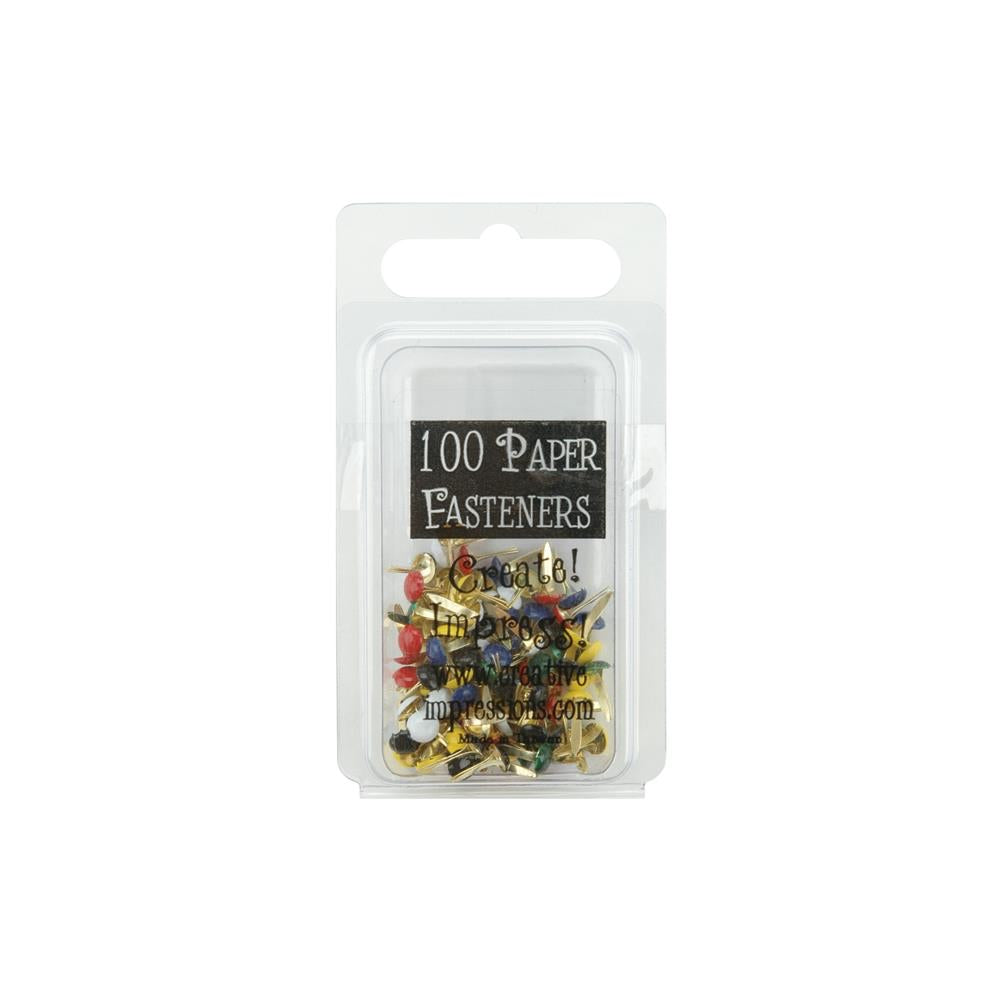 Creative Impressions PRIMARY MINI ROUND Paper Fasteners 100pc Brads