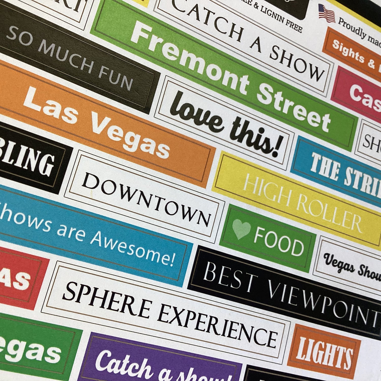 Scrapbook Customs VEGAS STICKERS 6X6 Wordbit Sticker 25pc