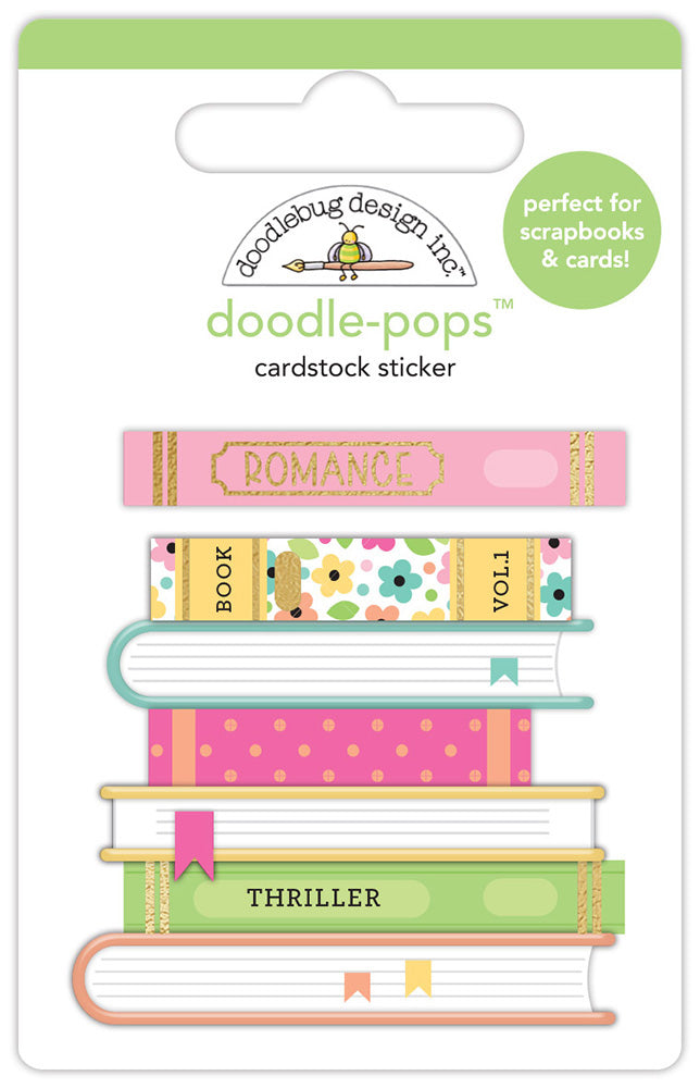 Doodlebug Doodle-Pops Hello Again BOOK CLUB 3D Stickers