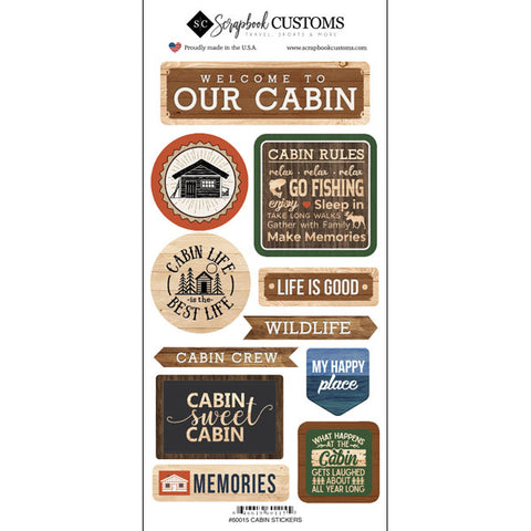 CABIN, LIFE IS BETTER Outdoor Fun Stickers 11pc