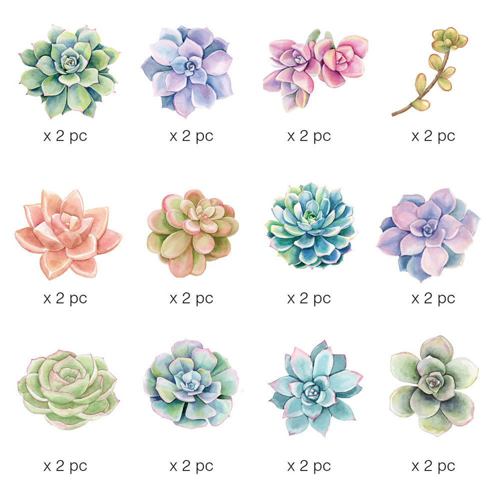 Paper House SUCCULENTS Diecut Stickers 24pc