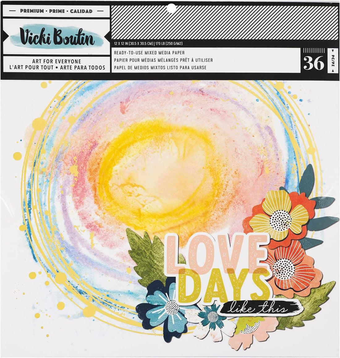 Vicki Boutin Print Shop ART FOR EVERYONE 12”X12” Paper Pad 36 Sheets