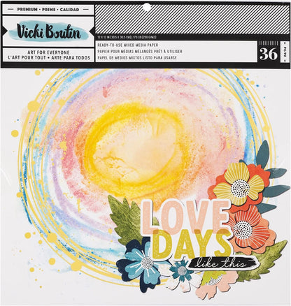 Vicki Boutin Print Shop ART FOR EVERYONE 12”X12” Paper Pad 36 Sheets