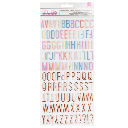 American Crafts Rainbow Avenue Letter Stickers 224pc