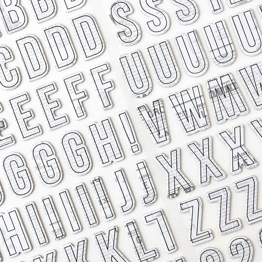 Vicki Boutin Mixed Media CHIPBOARD LETTER Stickers 142pc