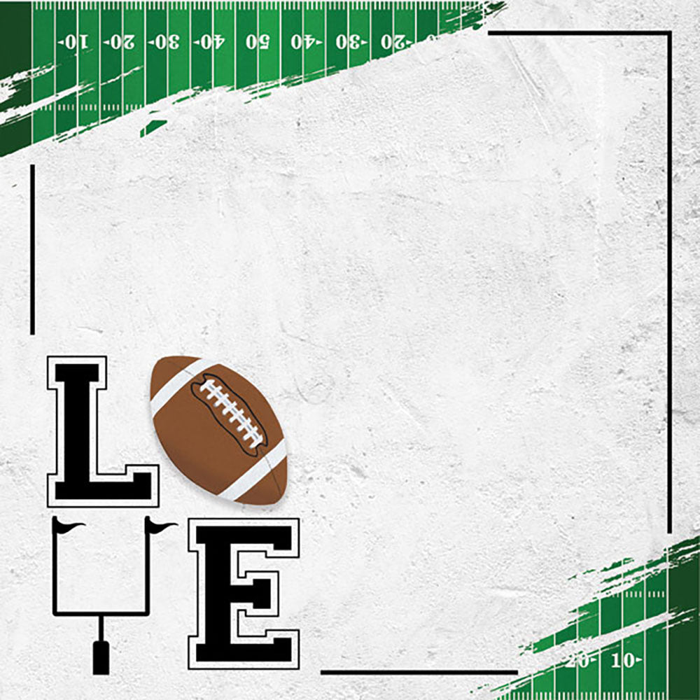 Scrapbook Customs FOOTBALL LOVE 12”X12” Scrapbook Paper