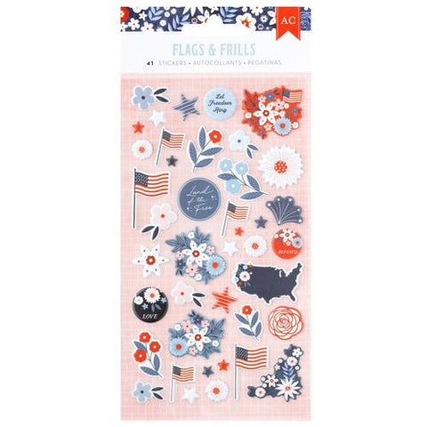 American Crafts Flags And Frills Pegatinas 41pc