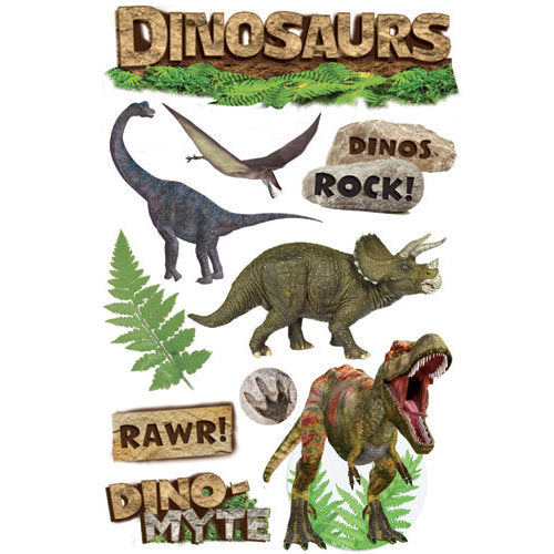 Paper House DINOSAURS 3D Stickers 10pc