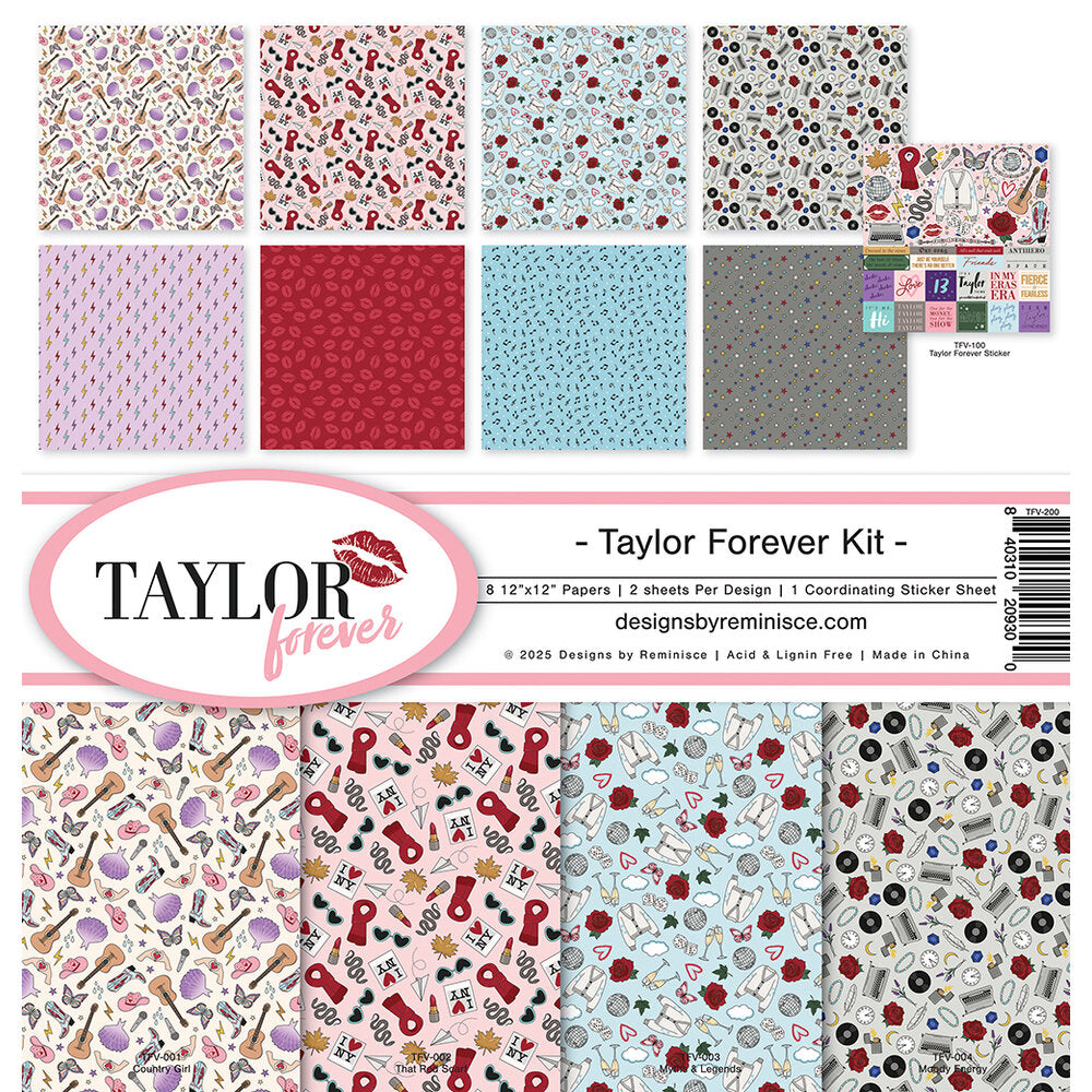 Reminisce TAYLOR FOREVER 12&quot;X12&quot; Scrapbook Kit 9pc