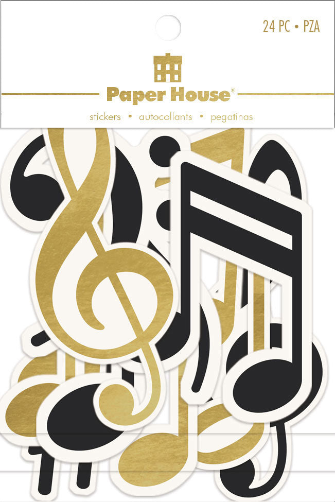 Paper House MUSIC NOTES STICKERS 24pc