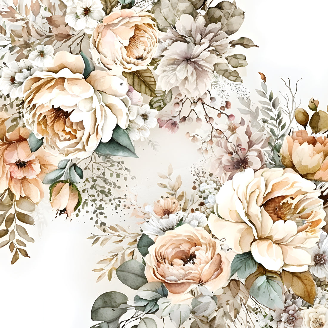 Scrapbooksrus DUSTY BOHO FLORAL PACK 12pc 12&quot;X12&quot; Scrapbook Paper