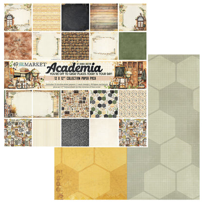 49 and Market ACADEMIA 12X12 Collection Paper Pack