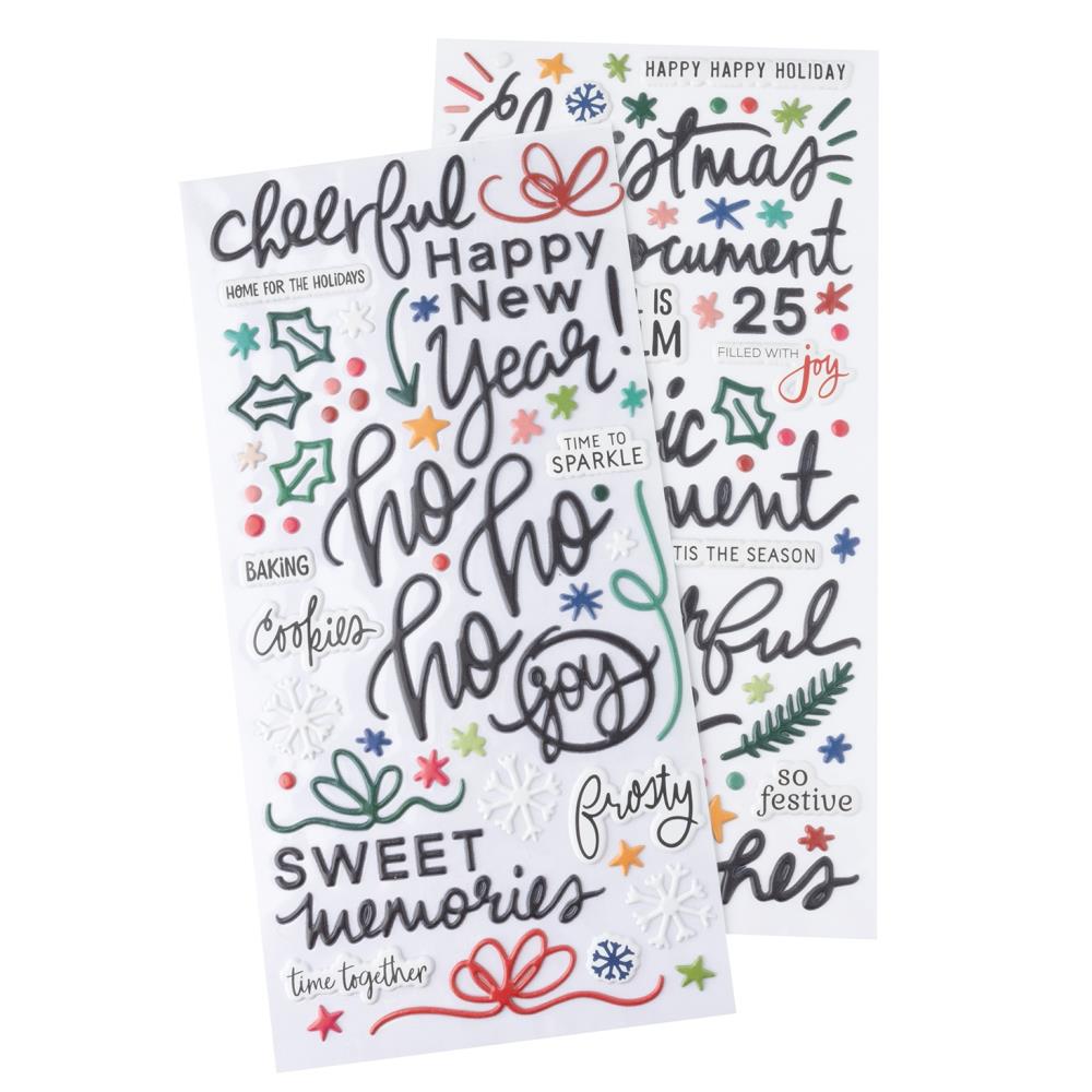 Thickers HO HO HO Puffy Phrase And Accent Stickers 155pc