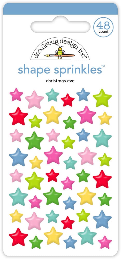 Doodlebug Oh What Fun CHRISTMAS EVE Shape Sprinkles 48pc