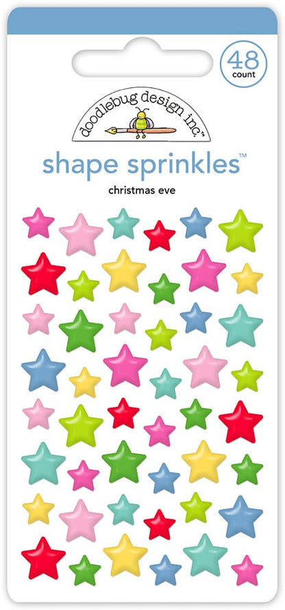 Doodlebug Oh What Fun CHRISTMAS EVE Shape Sprinkles 48pc