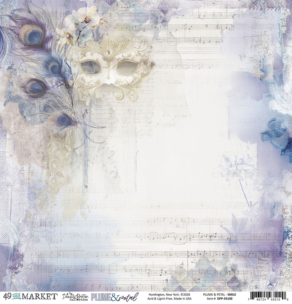 49 and Market PLUME &amp; PETAL 12X12 Scrapbook Paper