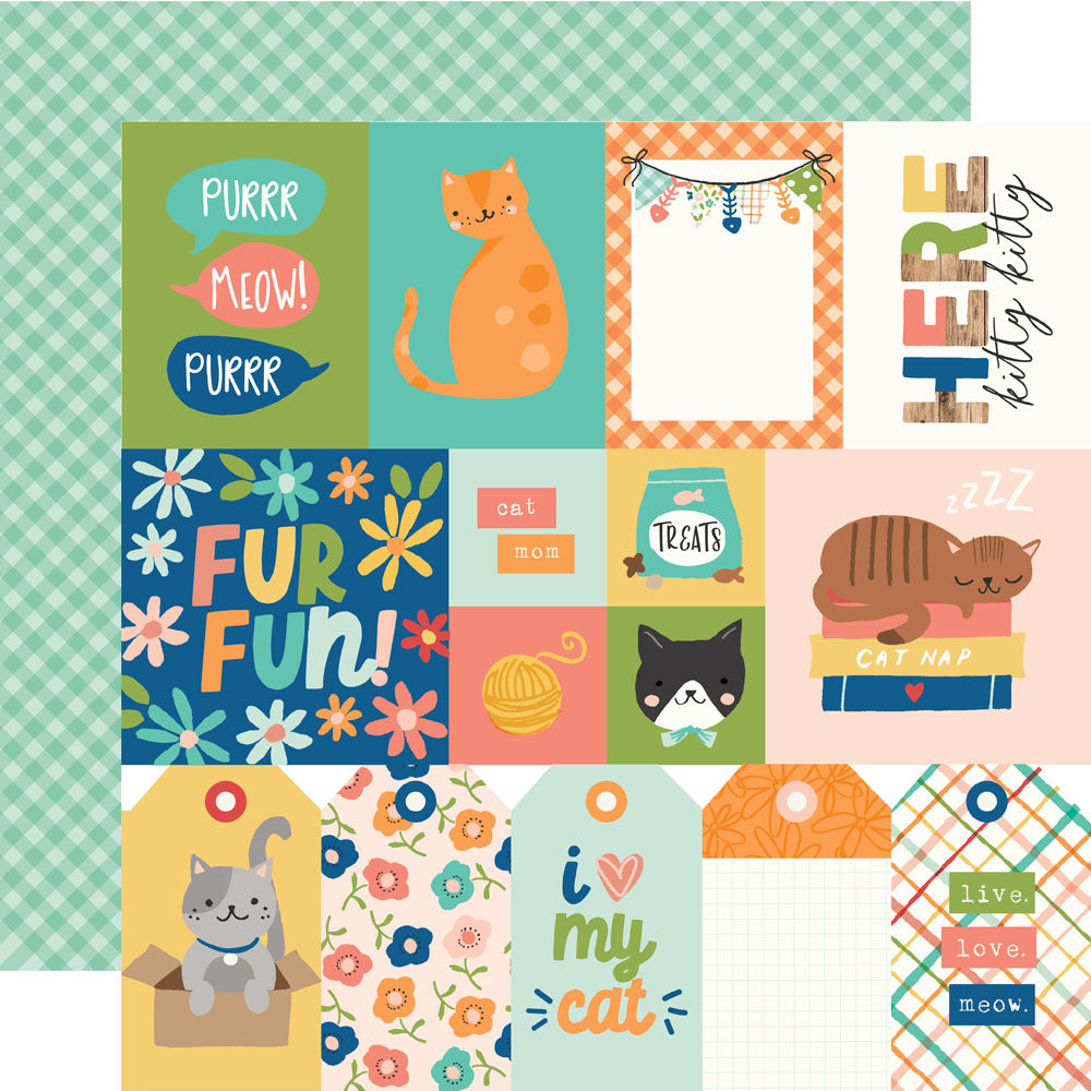 Simple Stories FUR BABY CAT 12”X12” Scrapbook Paper