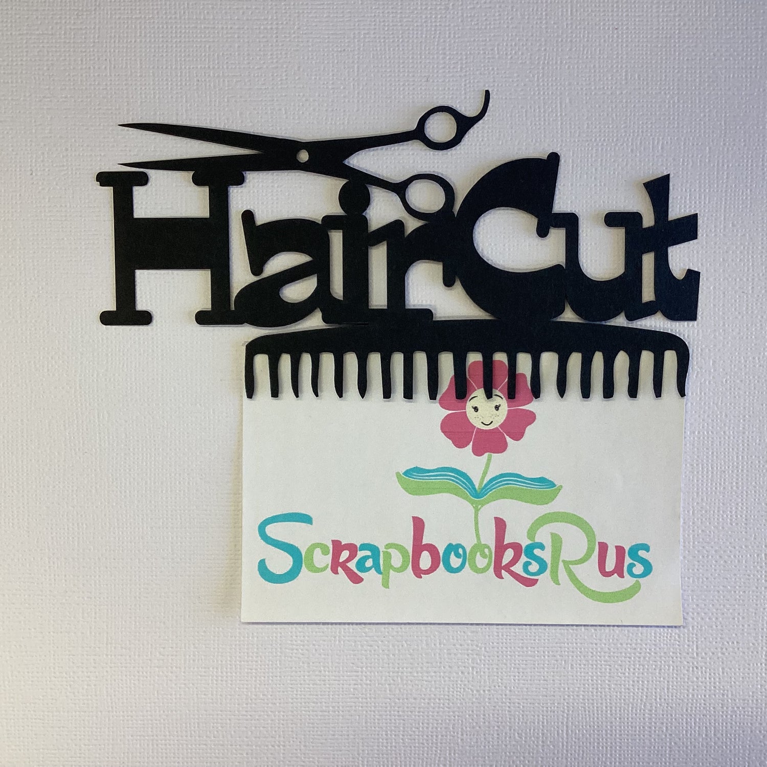 Laser Cut HAIRCUT Diecut Scrapbook Title