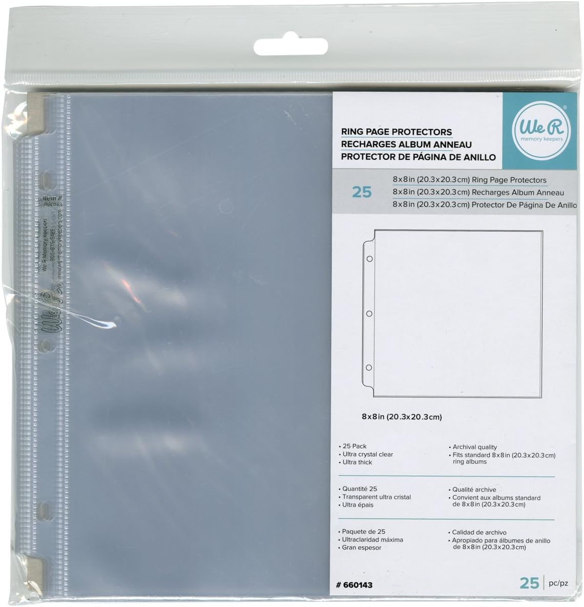 We R Makers 8”X8” RING PAGE PROTECTORS 25pc