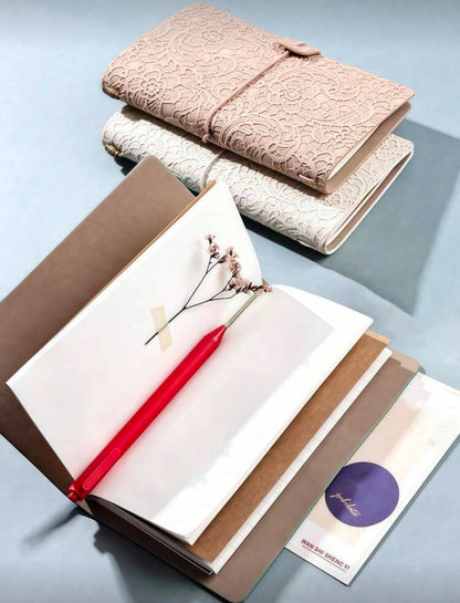 Scrapbooksrus EUROPEAN LACE Leather Traveler Journal