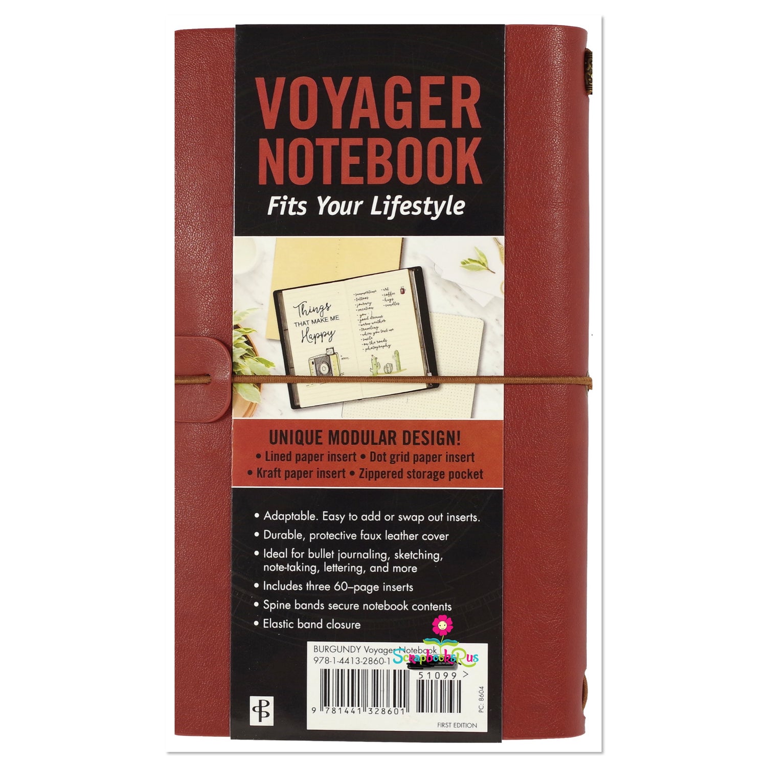 Peter Pauper VOYAGER BURGUNDY Travel Journal Notebook