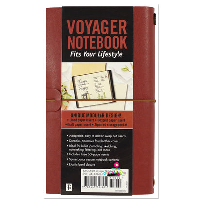 Peter Pauper VOYAGER BURGUNDY Travel Journal Notebook