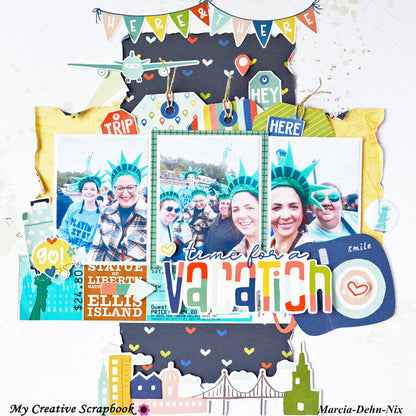 Simple Stories PACK YOUR BAGS Tag Elements 12”X12” Scrapbook Paper