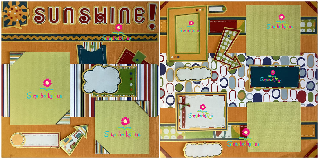 Premade SUNSHINE (2) 12”X12” Scrapbook Pages