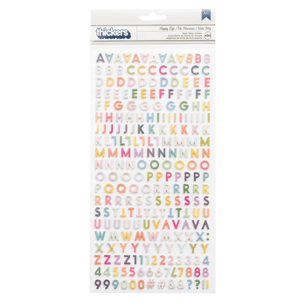 Thickers HAPPY LIFE Foam Letter Stickers 494pc