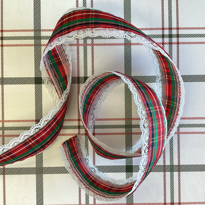 Scrapbooksrus CHRISTMAS PLAID Ribbon Trim 1 yard