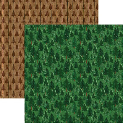 Reminisce Rustic Christmas RUSTIC PINE 12&quot;X12&quot; Scrapbook Paper