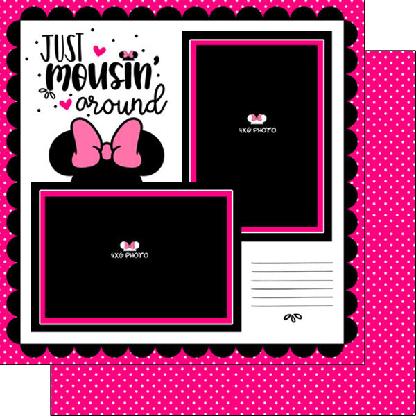 MOUSIN’ AROUND GIRL LAYOUT 12"X12" Scrapbook Paper Kit 2pc