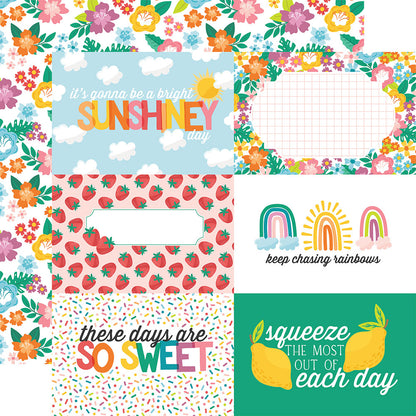 Echo Park Sunny Days Ahead 6X4 JOURNALING CARDS 12”X12” Scrapbook Paper