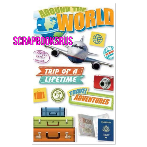 Paper House WORLD TRAVEL 3D Stickers 12pc